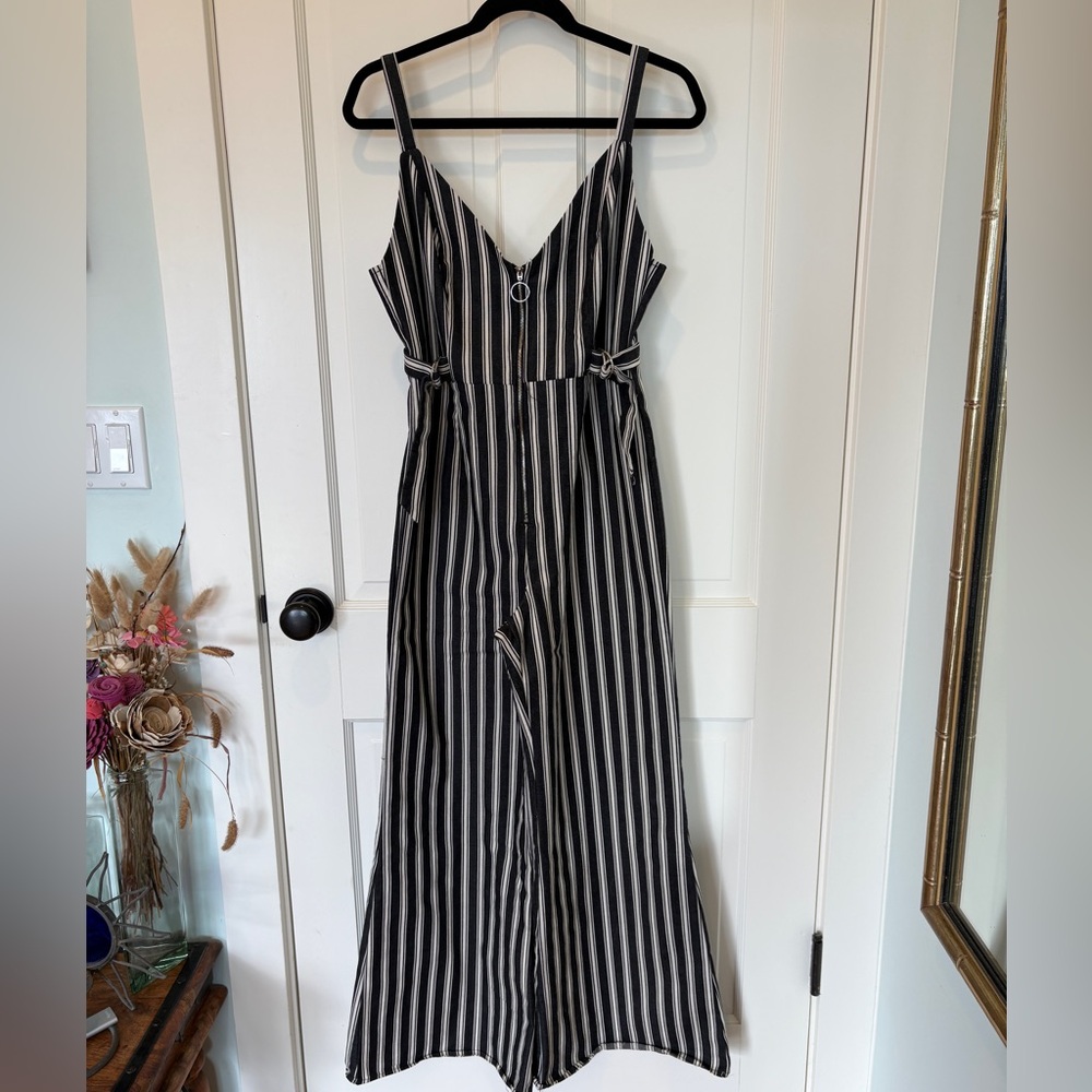 Better Be Blue and White Striped Jumpsuit